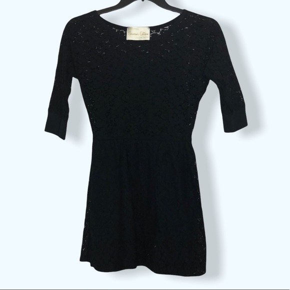 Anthropologie Souvenir Edition by Staci Woo Dress Black Lace Mini Dress Sz XS - Picture 2 of 6